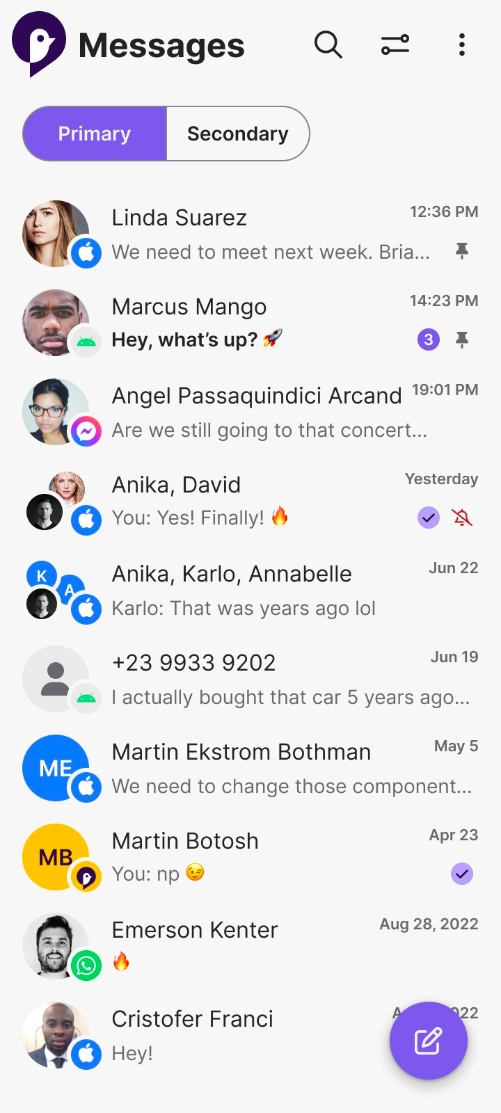 Sunbird: iMessage on Android screenshot