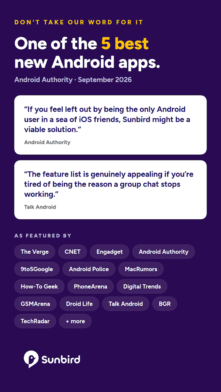 Sunbird: iMessage on Android screenshot